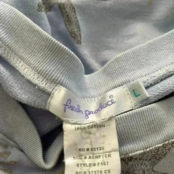 Fresh Produce Seashell Large Sweatshirt VTG Vintage‎ 90s Women's Sea Beach Blue - Picture 10 of 10